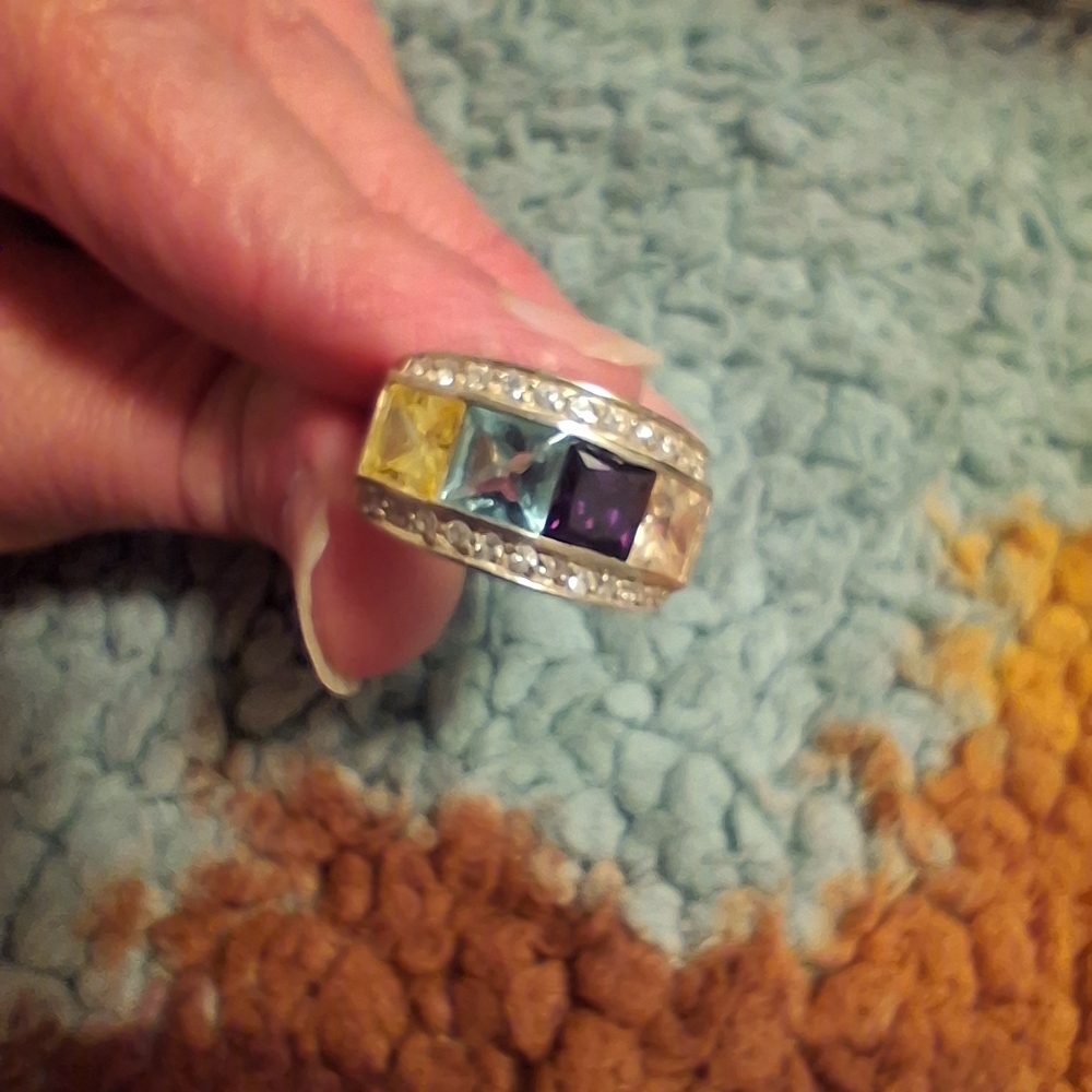 Elegant Multi-Stone Sterling Silver Ring $59